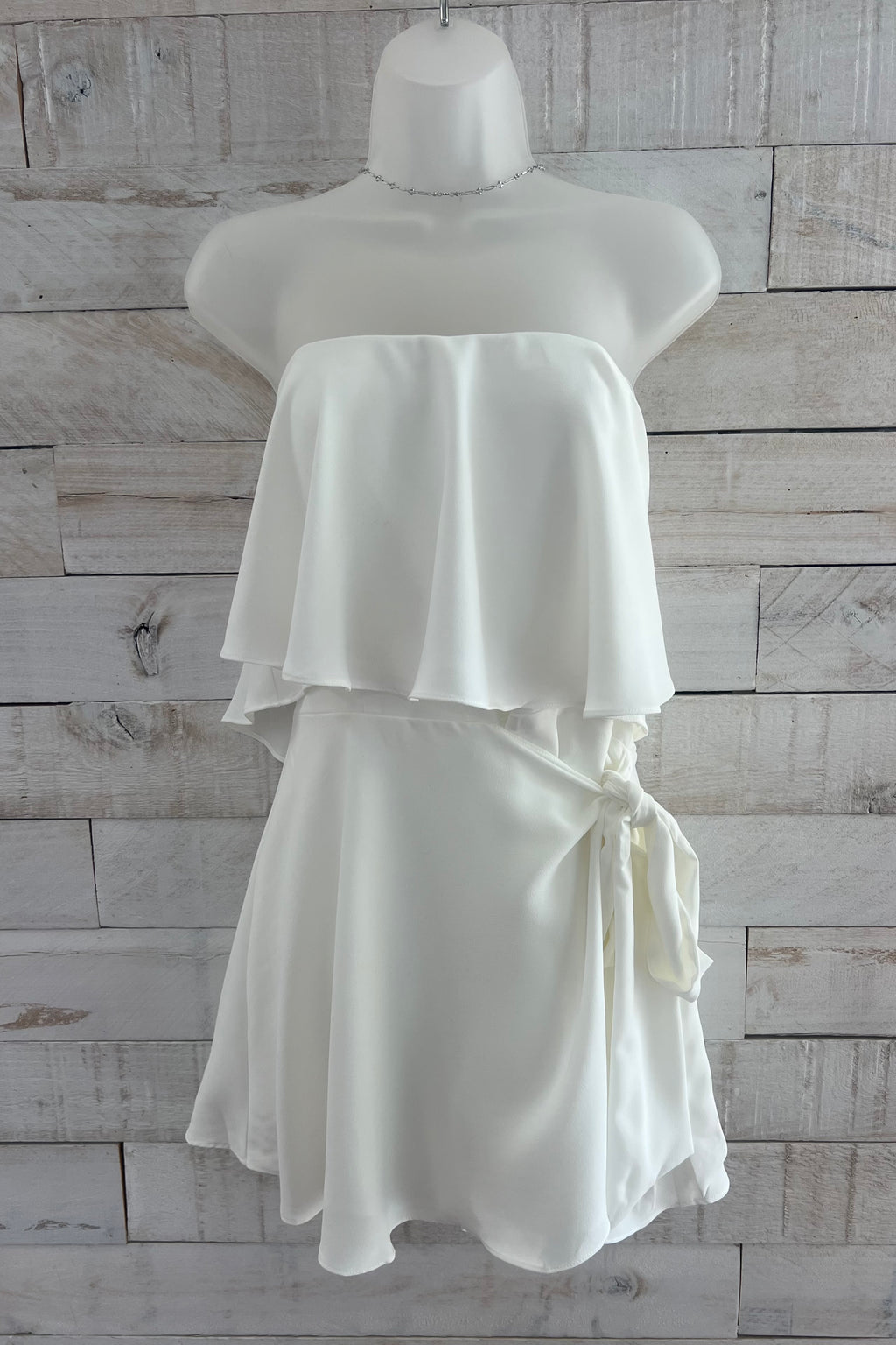 Strapless Wrap Romper - White