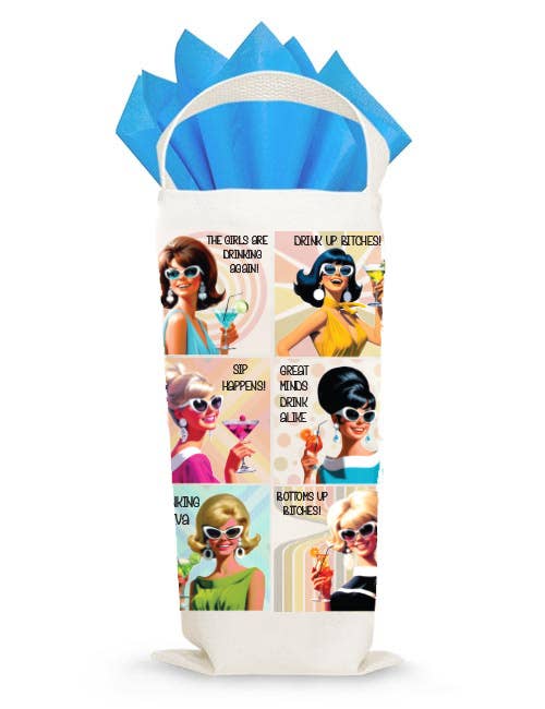 Wine Tote- Retro Friendship