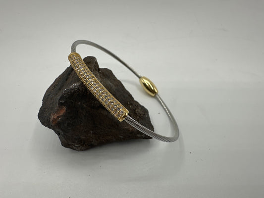 18K PVD Two-Tone Aurora Bar Bracelet