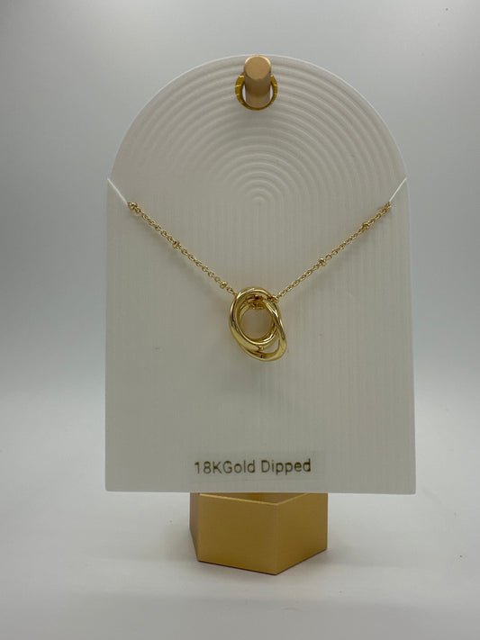 Gold Geometric Circle Necklace