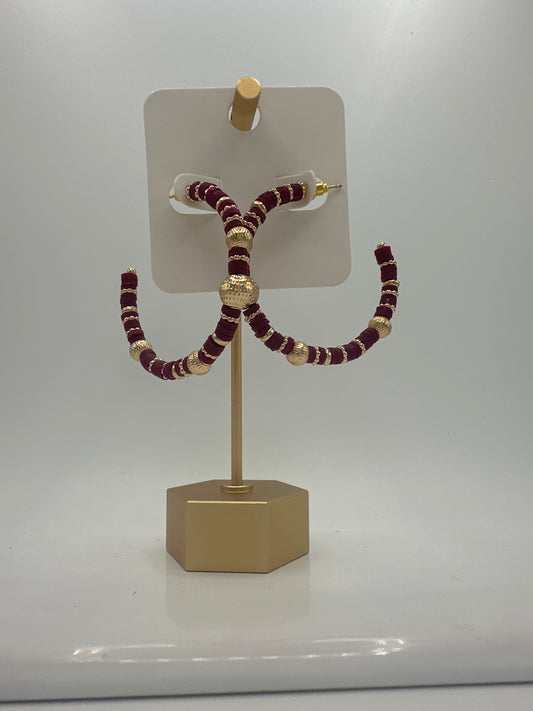 Gold Ball and Bead Hoops