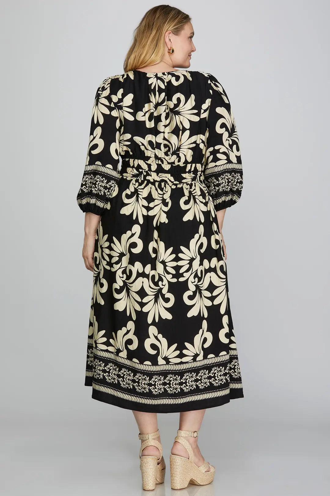Printed Woven Midi Dress
