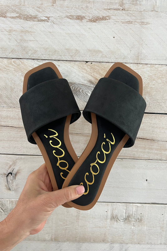 Leather Square Toe Sandal