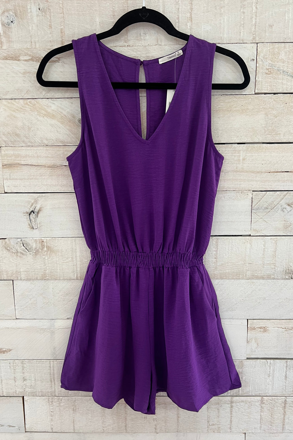 Smocked Airflow Romper- Purple