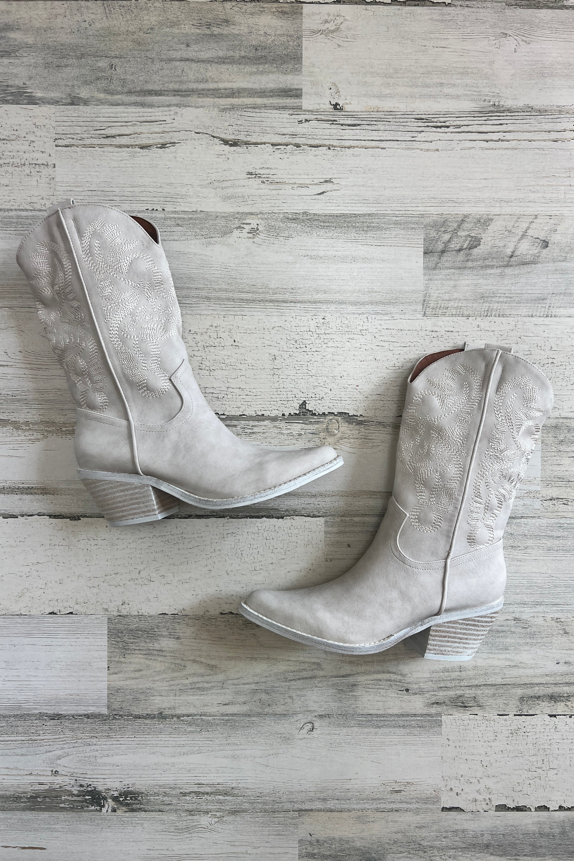 Adela Embroidered Mid-Calf Pointed Toe Boot – Chocolate Shoe Boutique