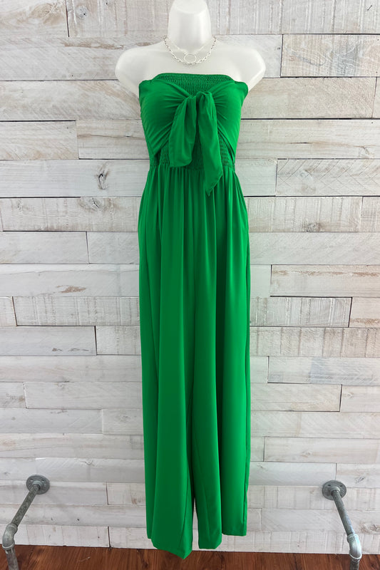 Strapless Tie Front Jumpsuit