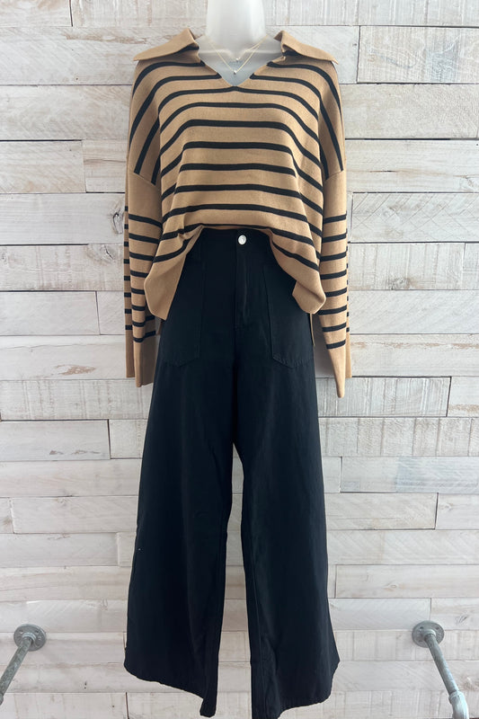 Striped Collared Sweater