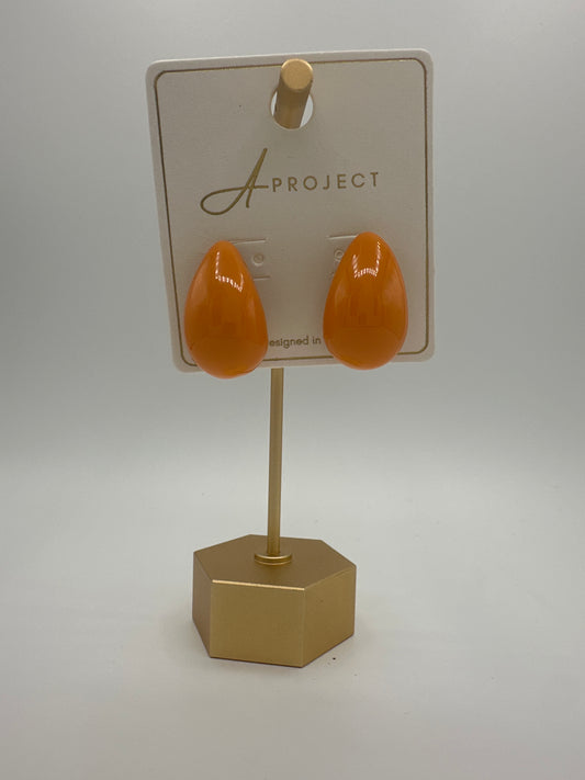 Orange Teardrop Earrings