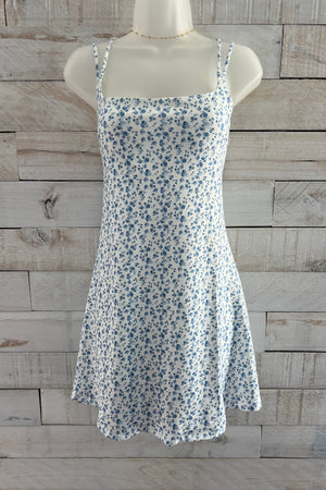 Floral Print Athletic Dress- Blue