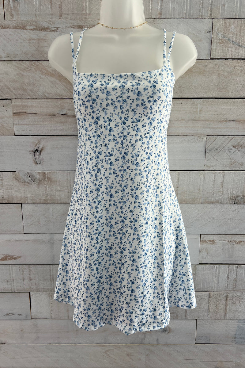 Floral Print Athletic Dress- Blue
