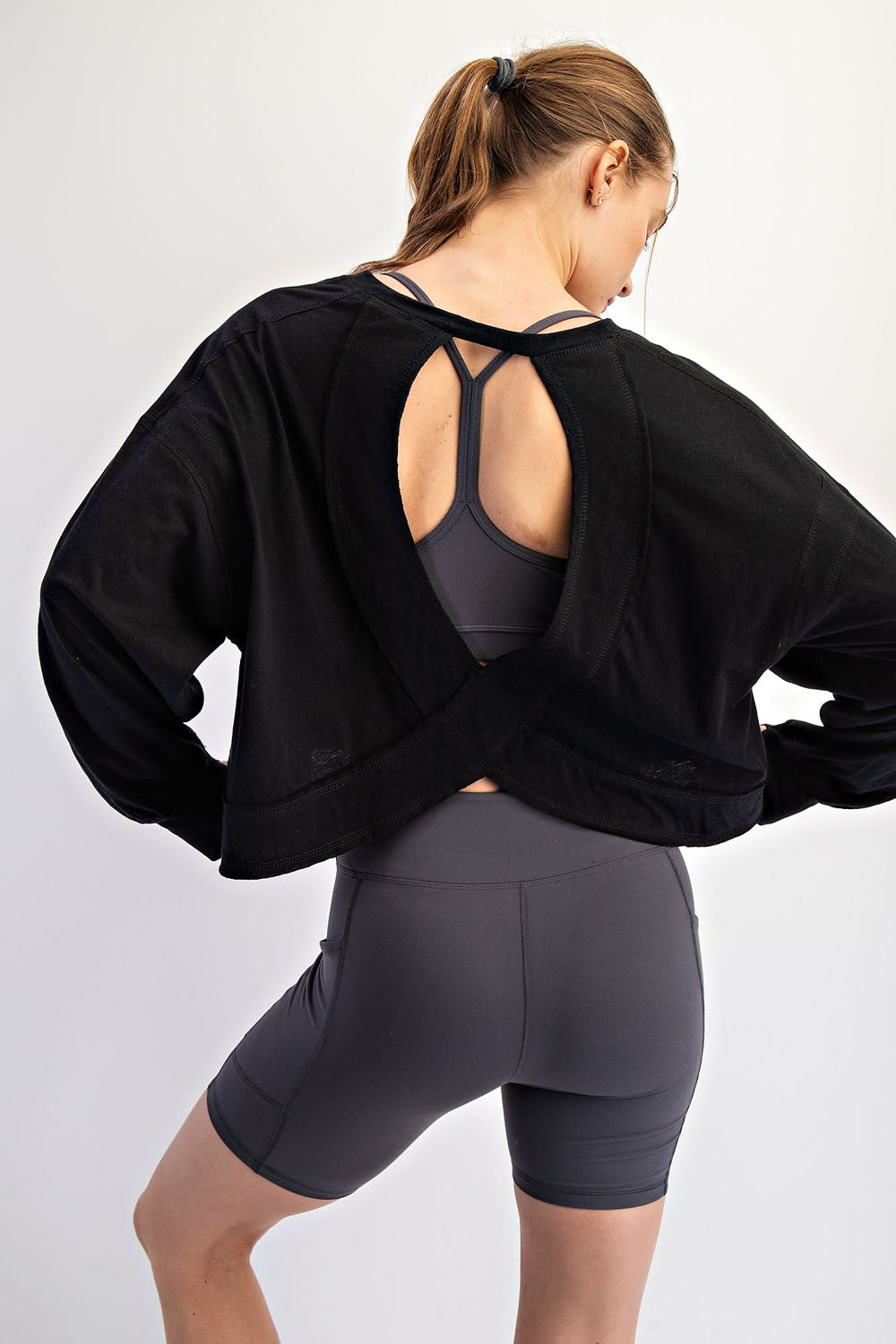 Open Back Long Sleeve Top