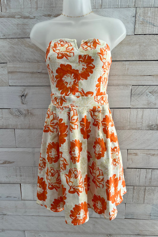 Strapless Printed Mini Dress