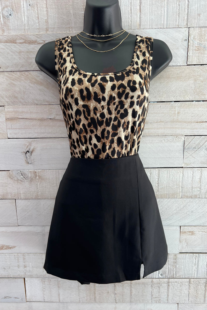 Solid Mini Skort- Black