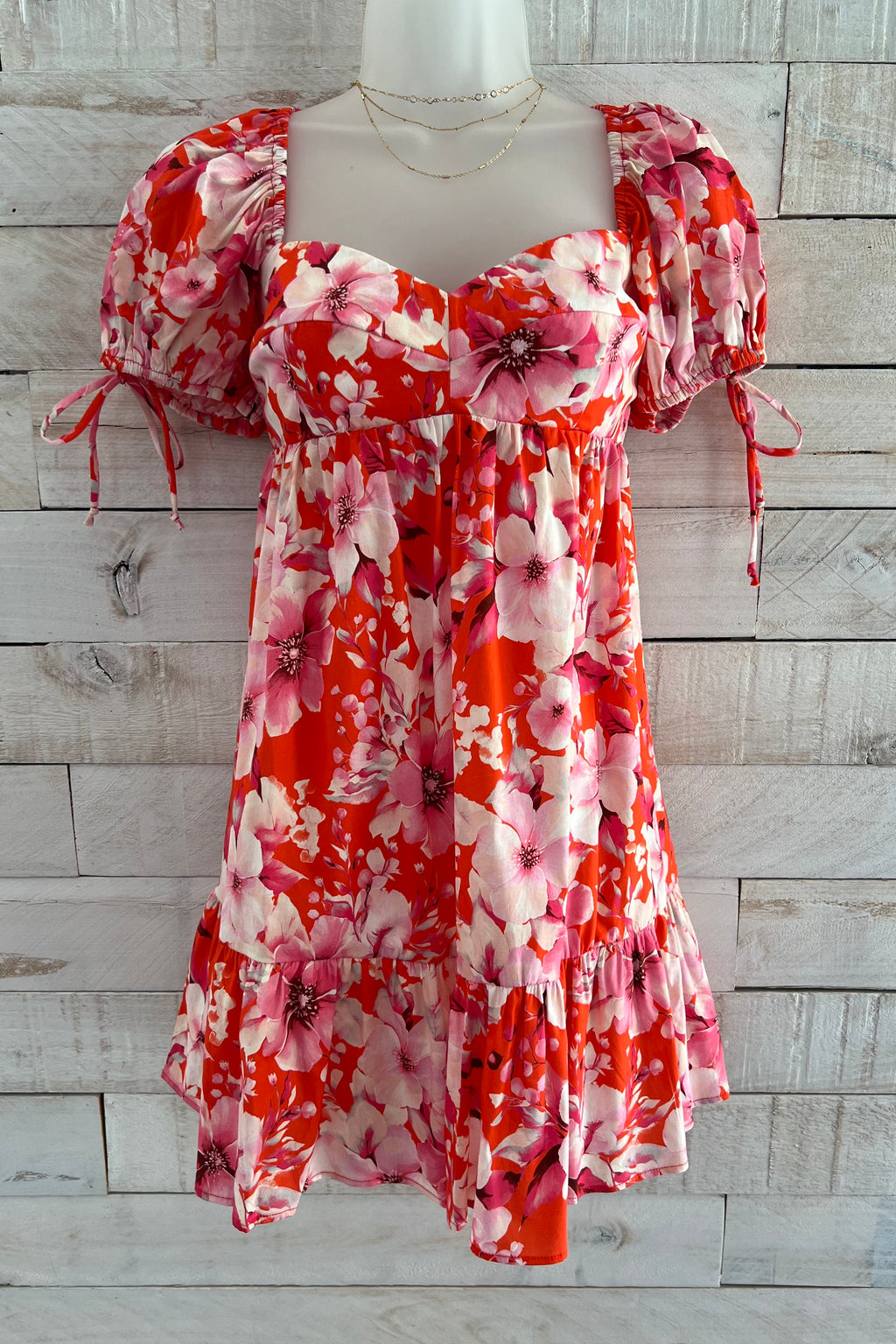 Babydoll Sweetheart Dress- Orange