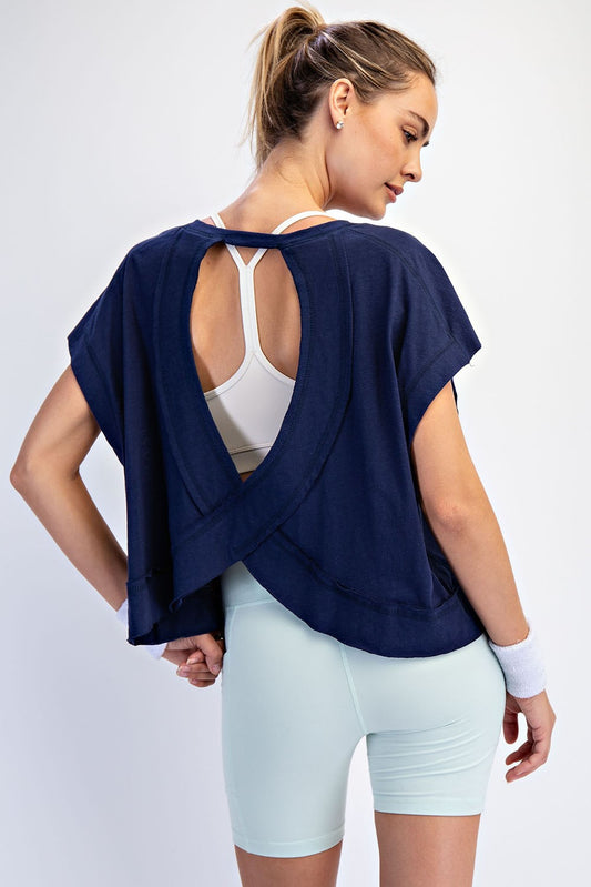 Cotton Slub Open Back Top
