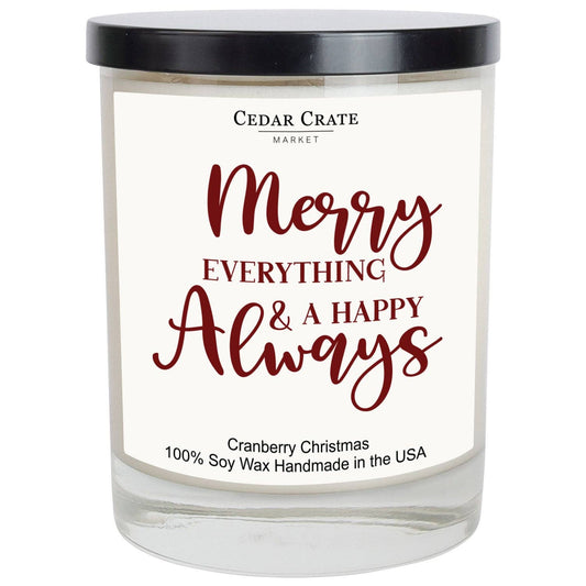 Christmas Candle - Merry Everything & Happy Always White