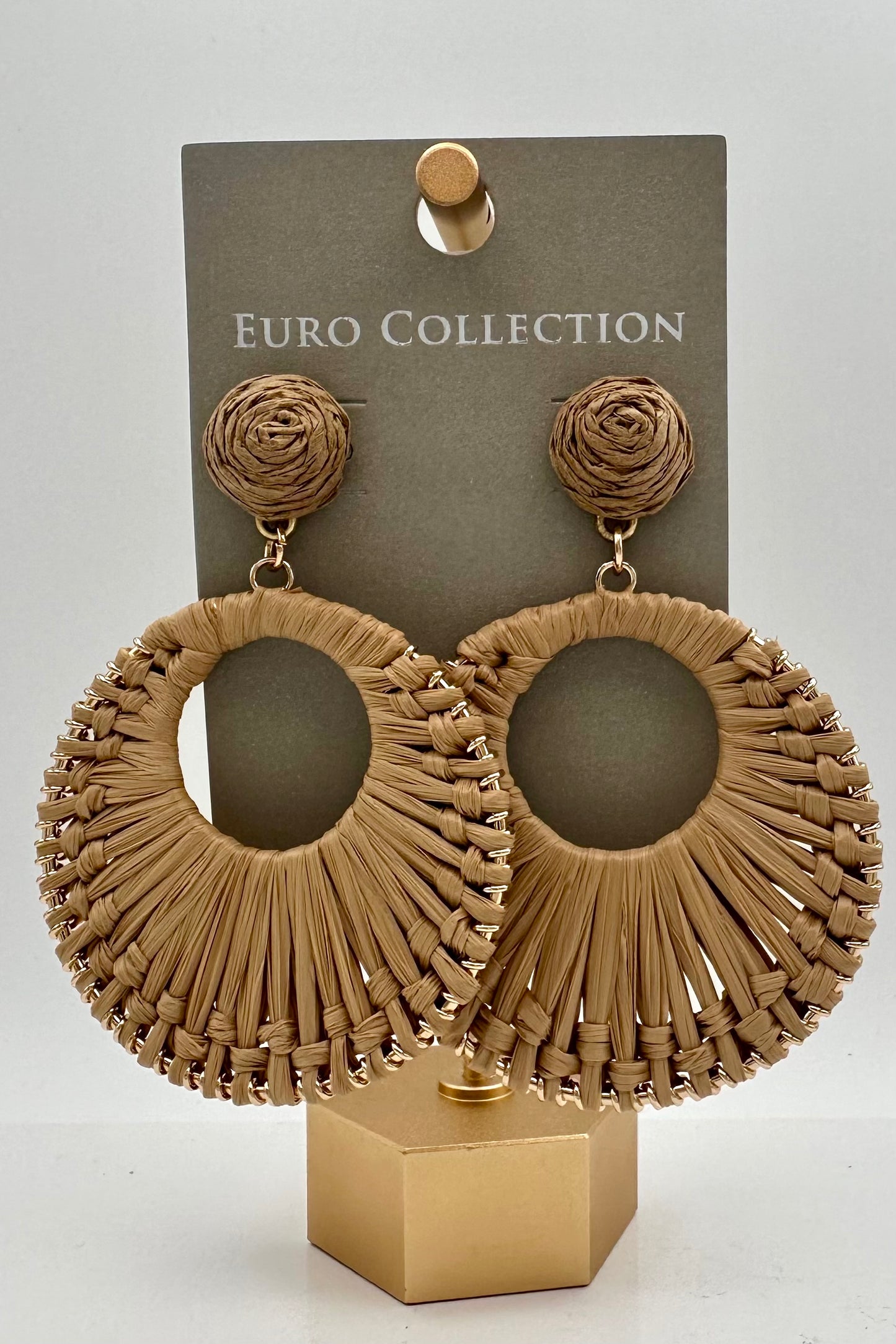 Large Boho Rafia Earring