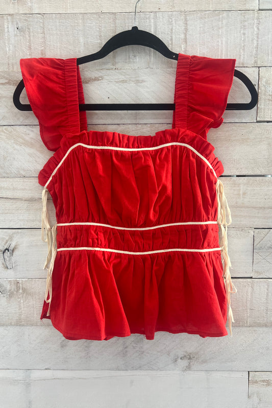 Ruched Ruffled Top