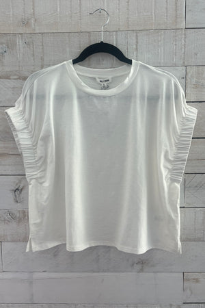 Oversized Elastic Sleeve Top- White