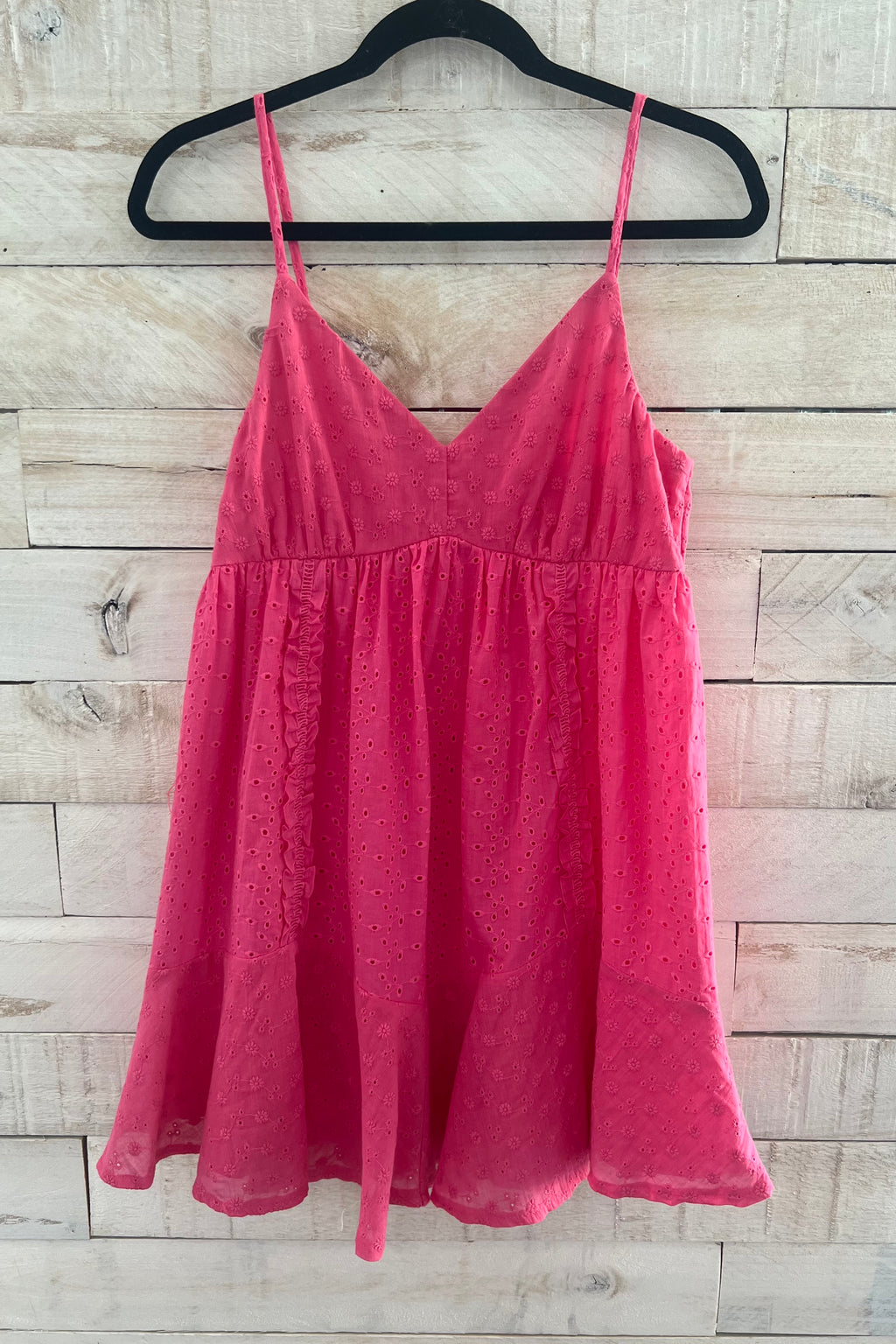 Eyelet Cami Dress- Fuchsia