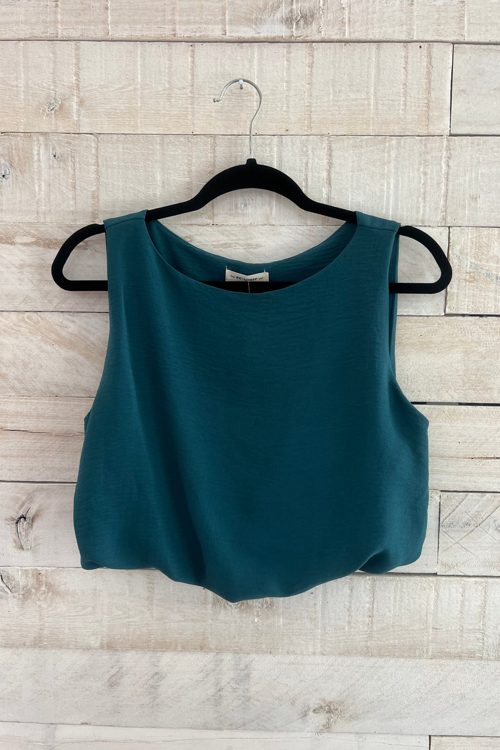 Solid Cropped Top- Teal