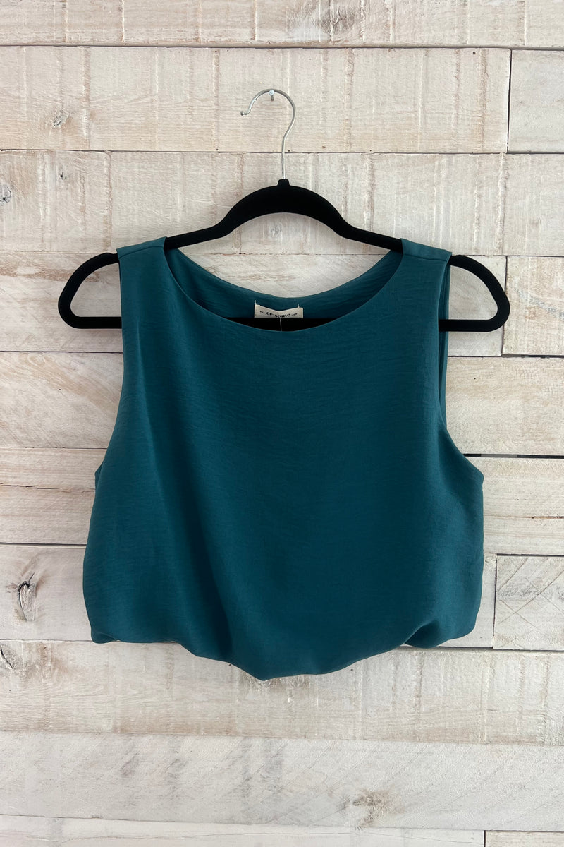 Solid Cropped Top- Teal