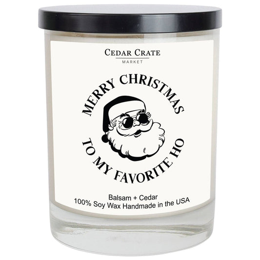 Christmas Candle - Merry Christmas To My Favorite Ho White