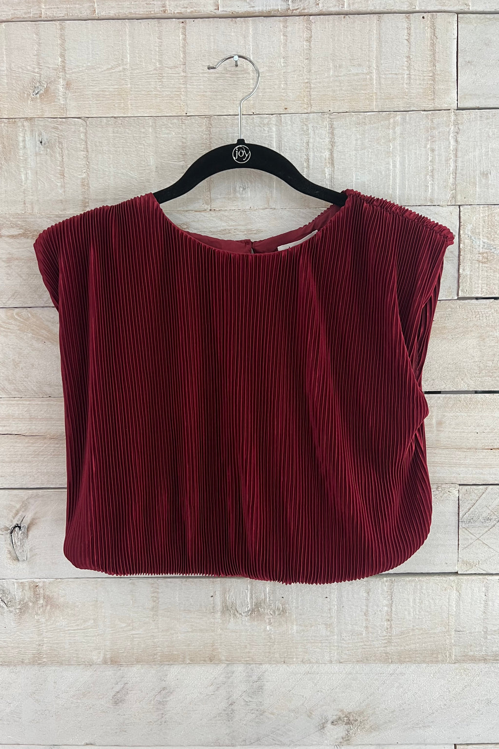 Pleated Crop Top- Garnet