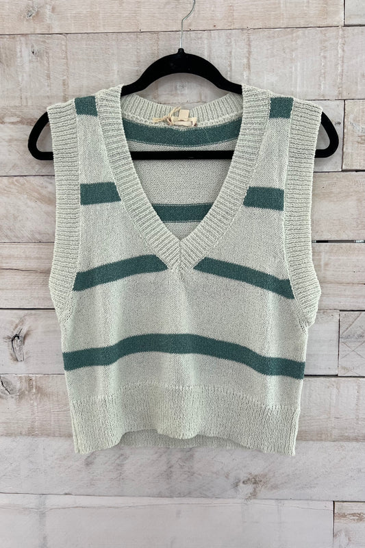 V-Neck Crop Sweater Vest