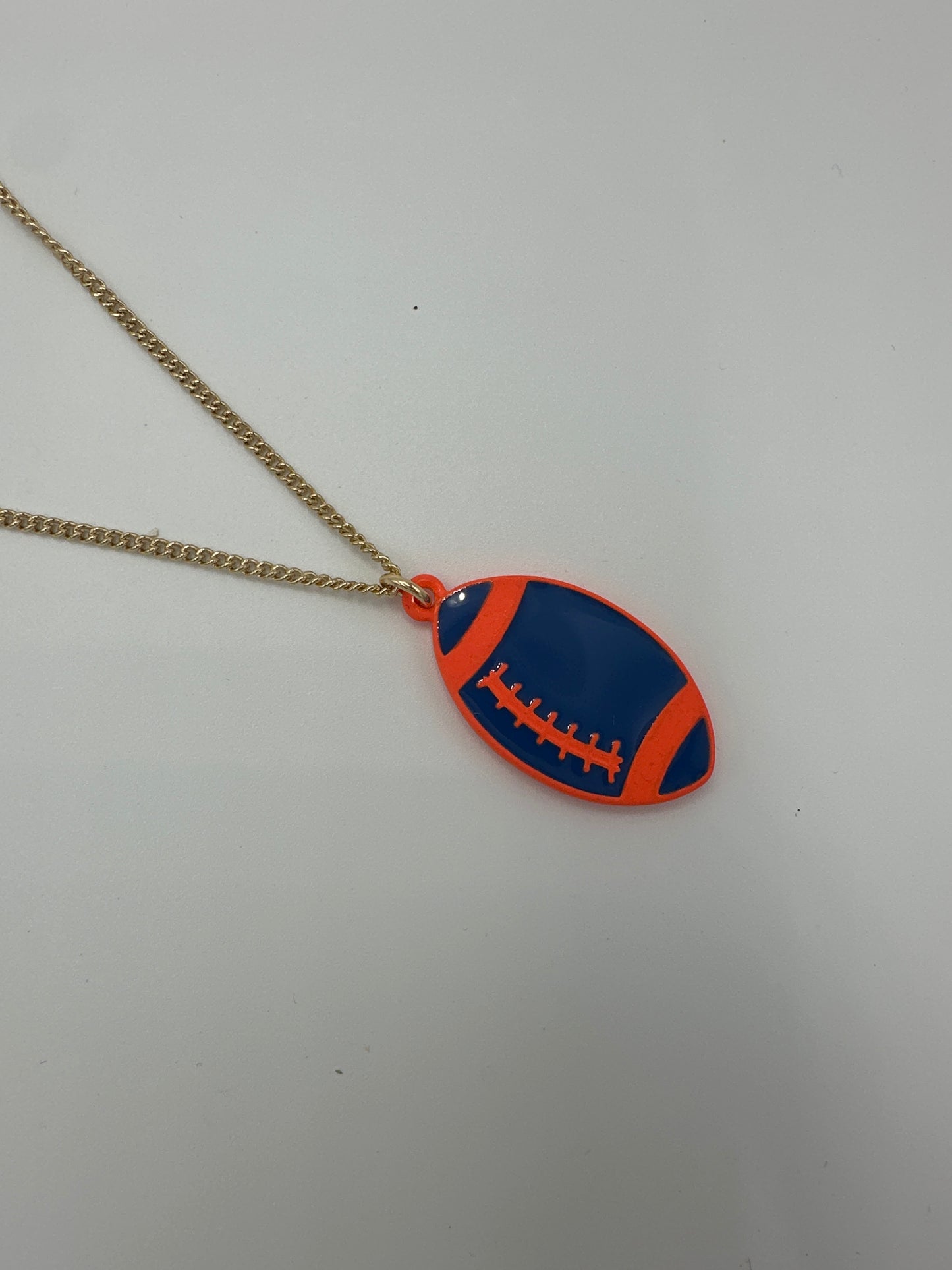 Orange & Blue Game Day Football Necklace