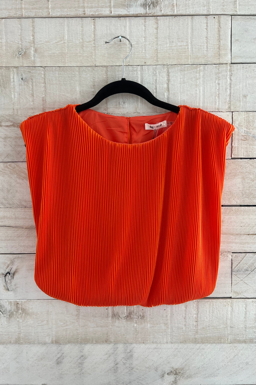 Pleated Crop Top- Orange