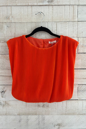 Pleated Crop Top- Orange