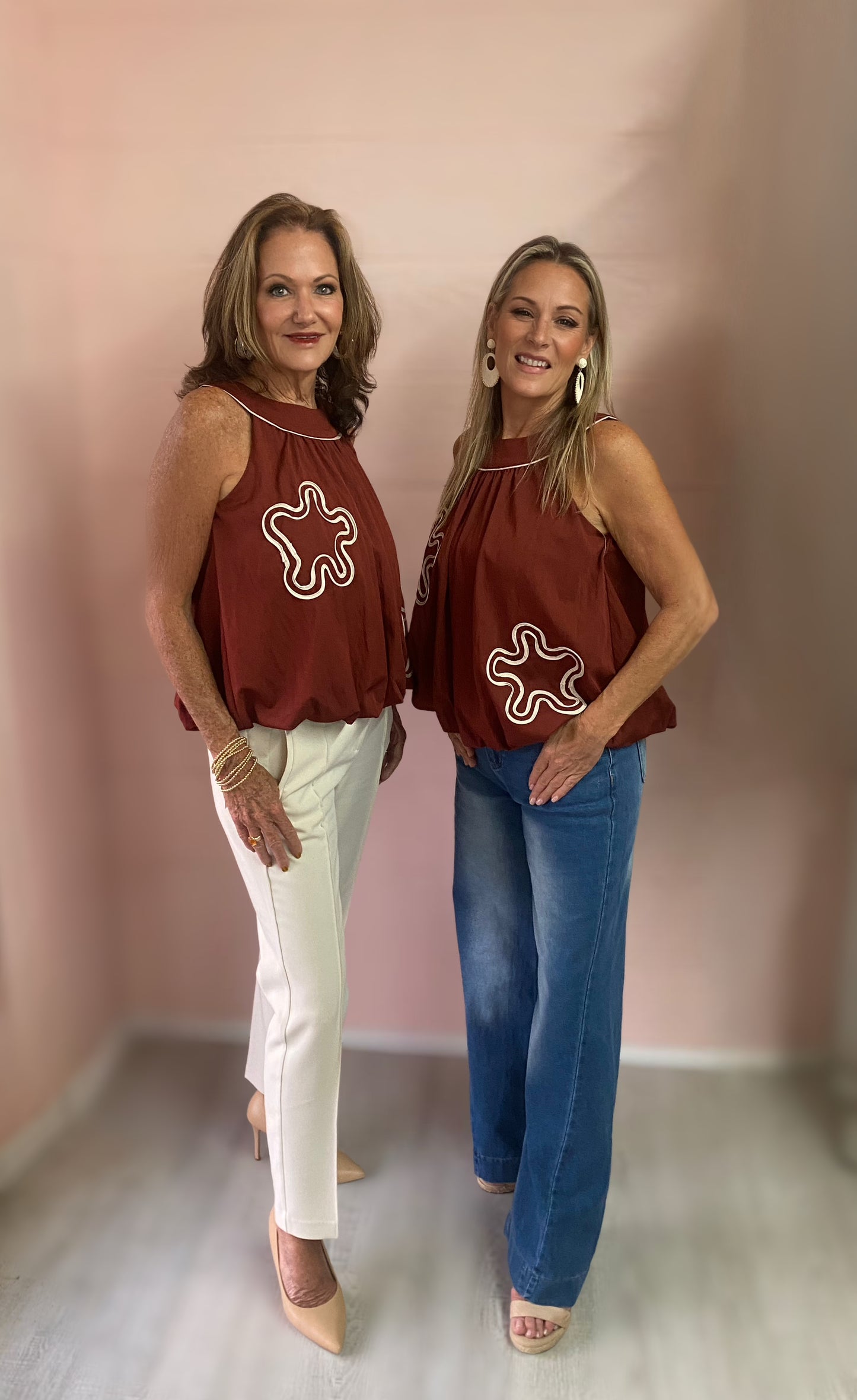 Abstract Applique Billowy Top