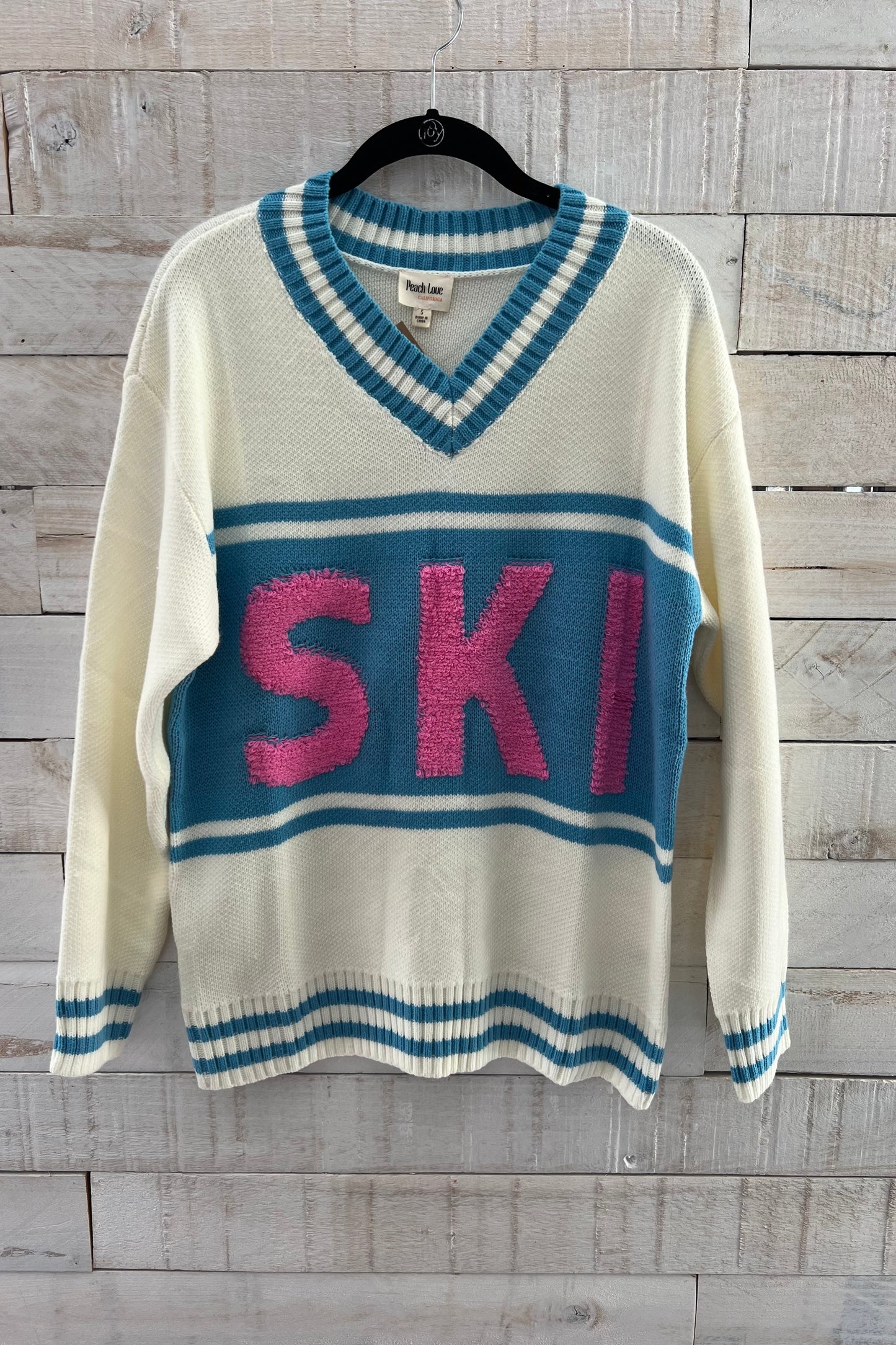 "SKI" Color Block Sweater