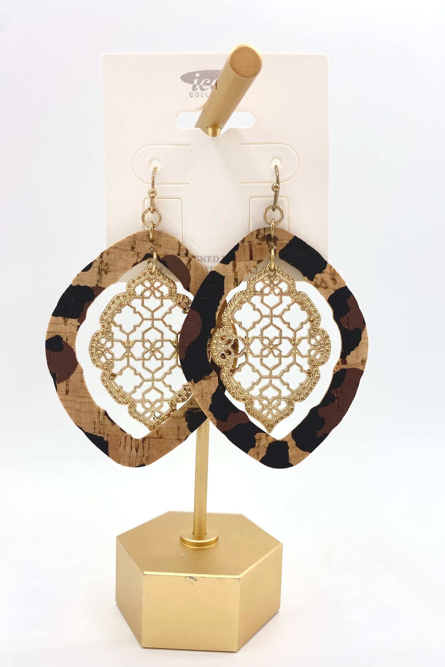 Cork & Filigree Arabesque Earrings
