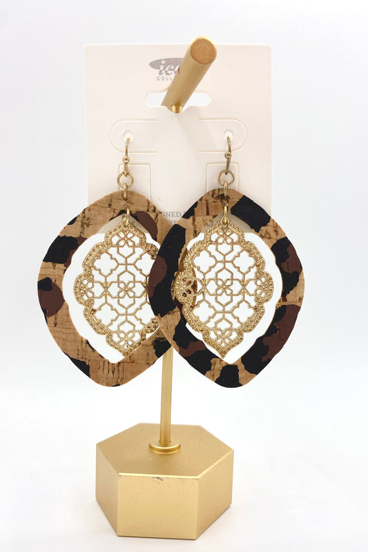 Cork & Filigree Arabesque Earrings