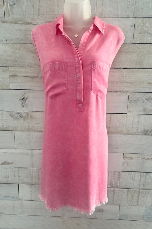 Sleeveless Shirt Dress