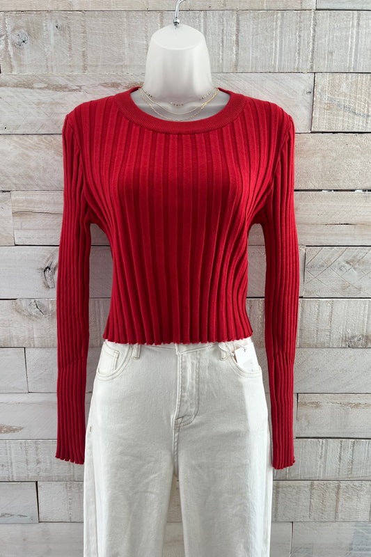 Ribbed Cropped Sweater