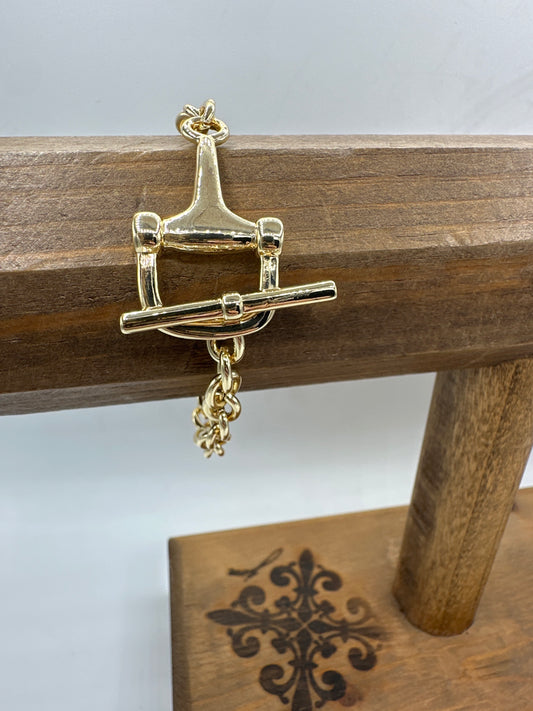 18K PVD Gold Stirrup Bracelet