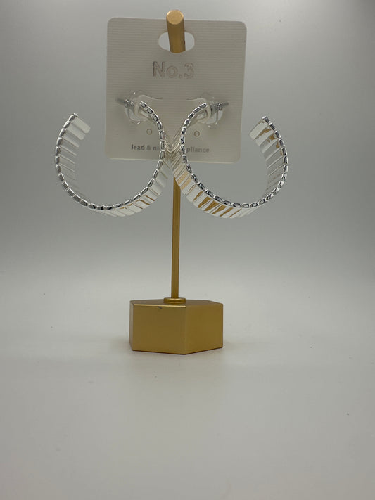 40mm Silver Omega Open Hoops