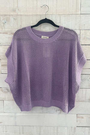 Oversized Knit Top- Lavender