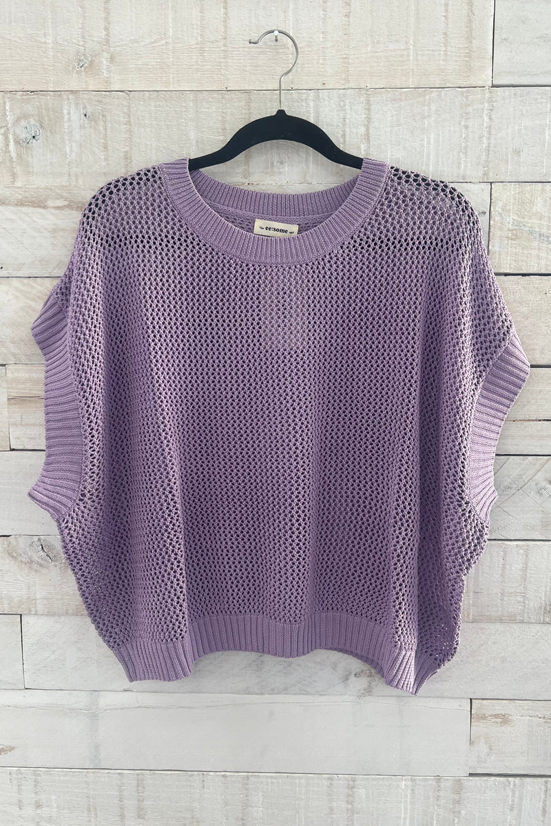 Oversized Knit Top- Lavender
