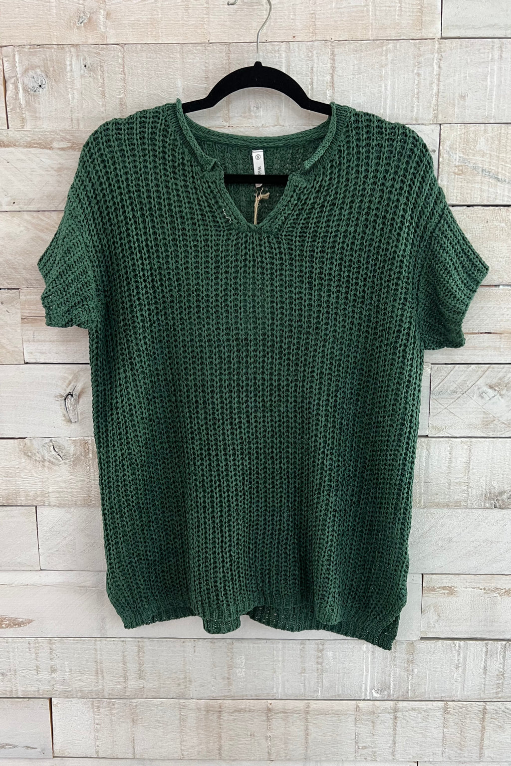 Knit Sweater Top- Hunter Green