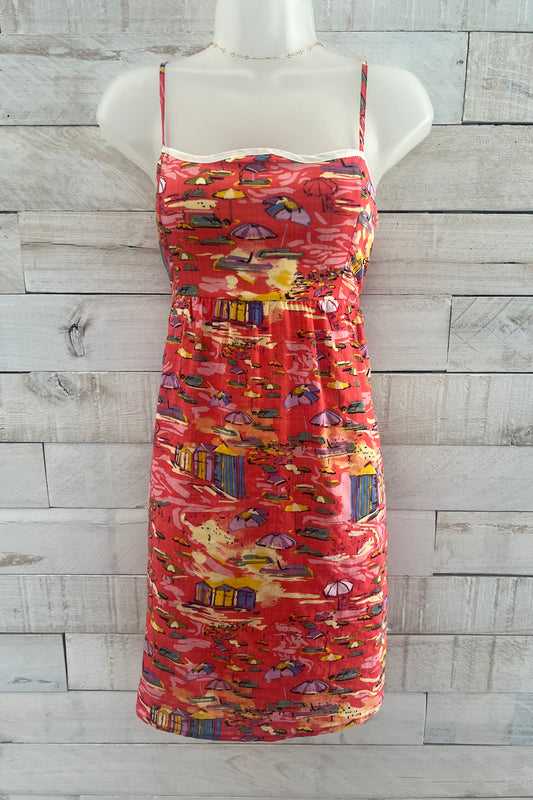 Beach Print Tie Back Dress