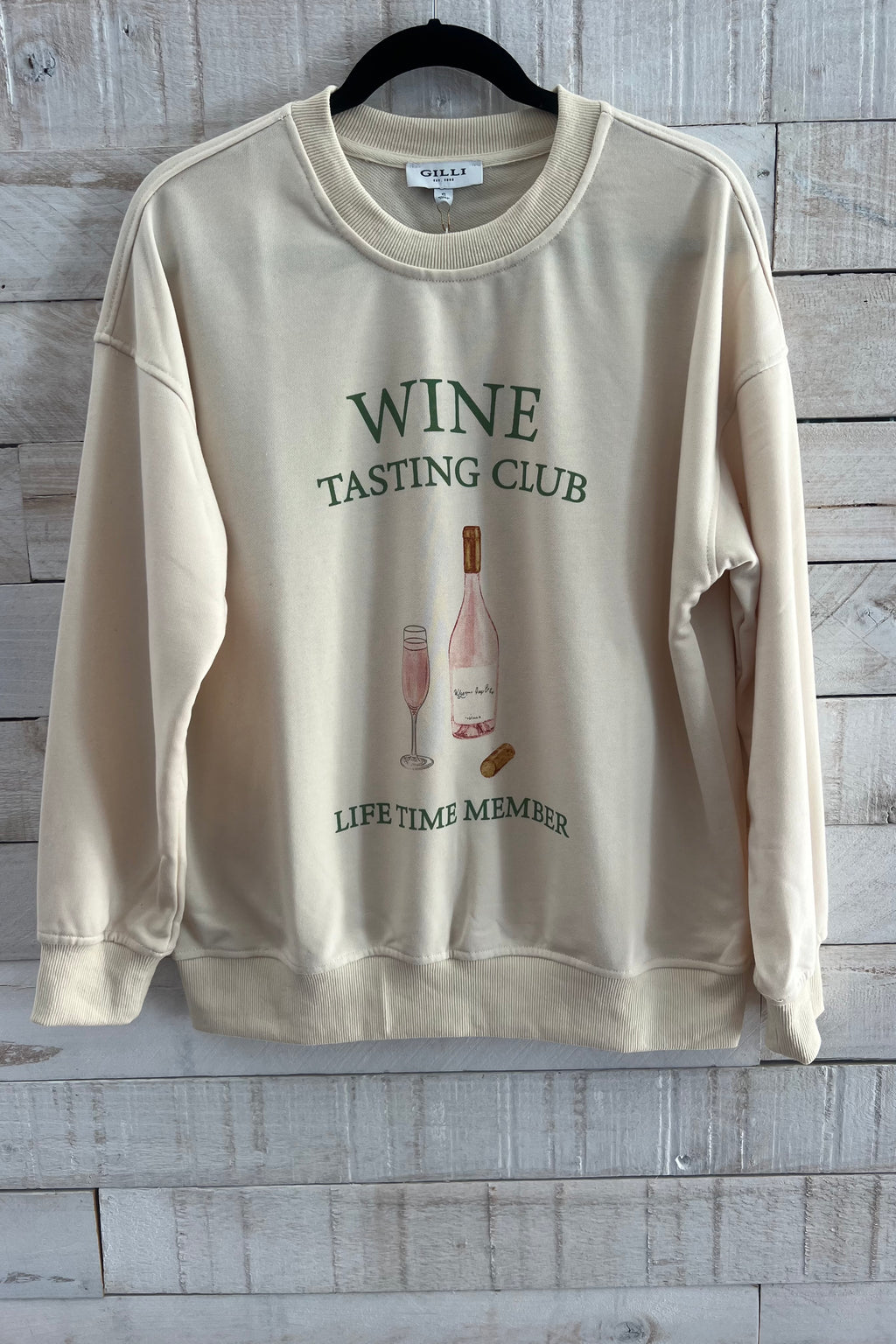 Wine Club Crewneck- Cream