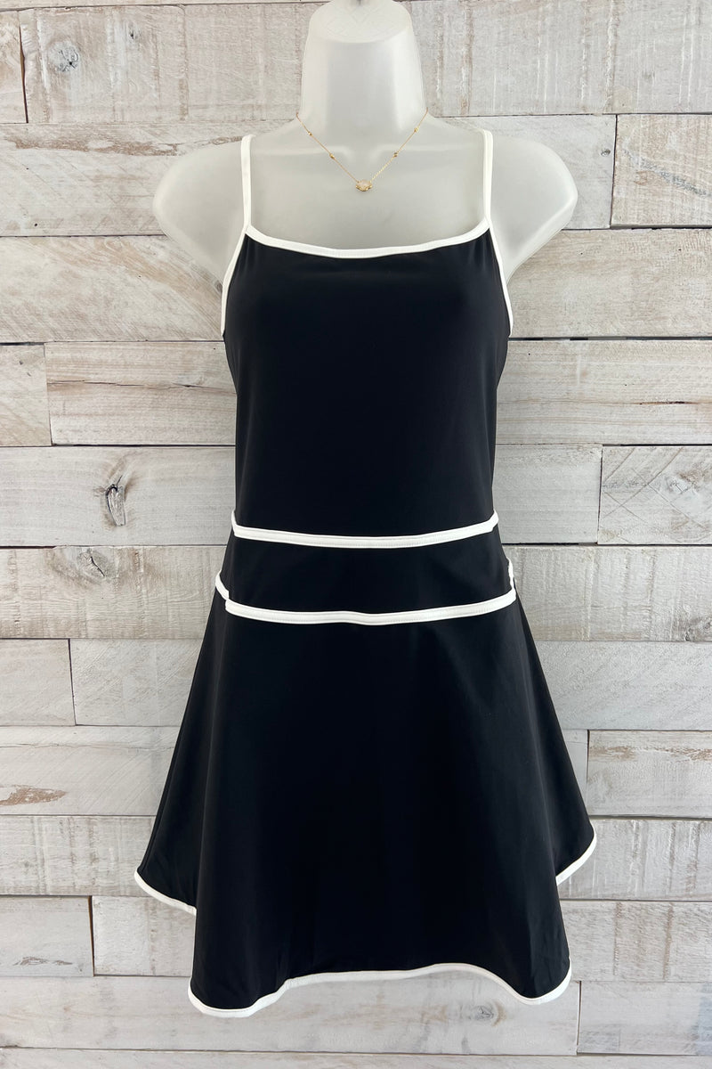 Athletic Tennis Dress- Black