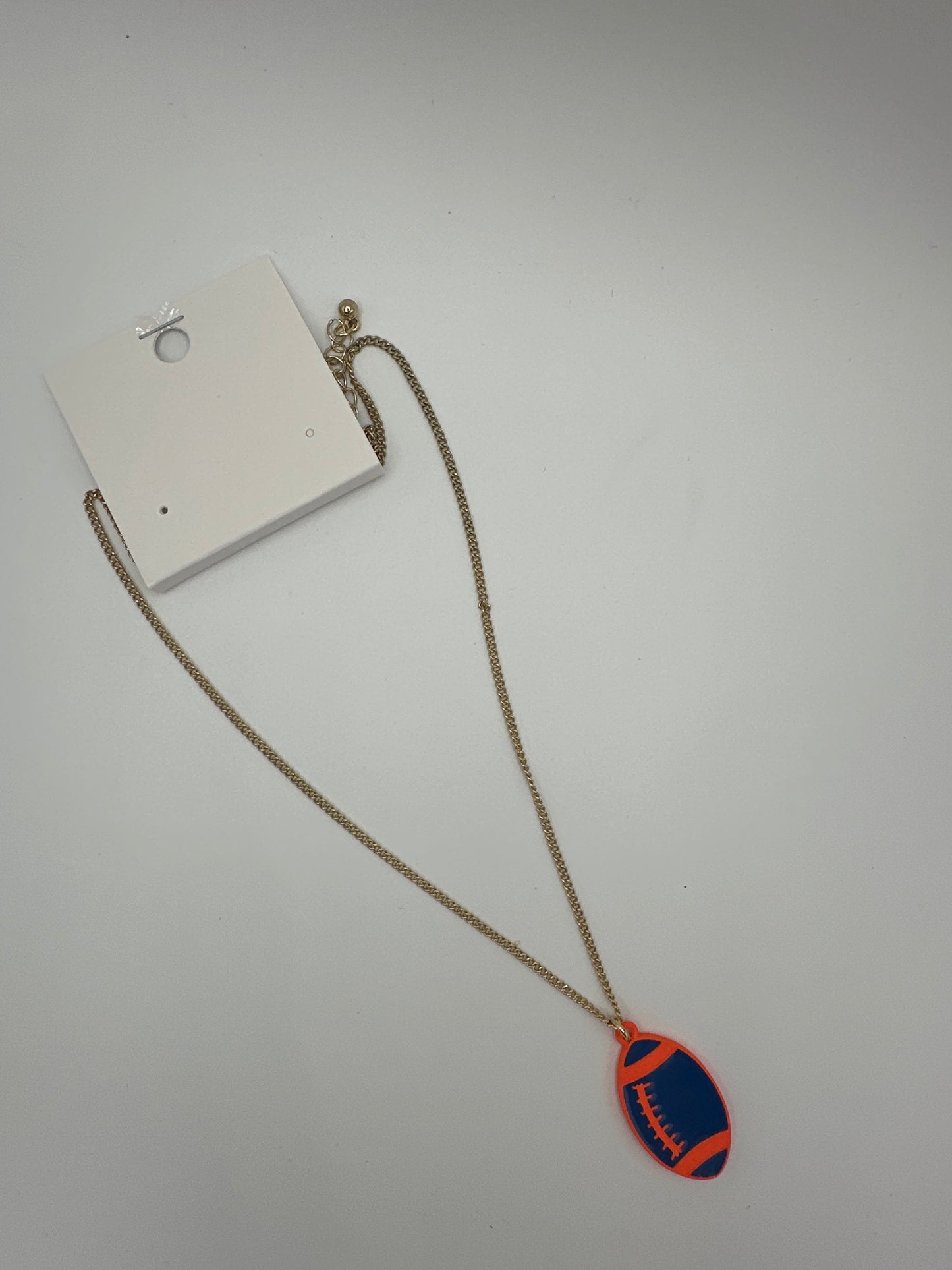 Orange & Blue Game Day Football Necklace