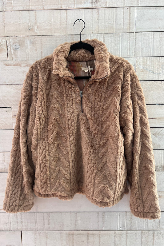Fuzzy Half Zip Pullover