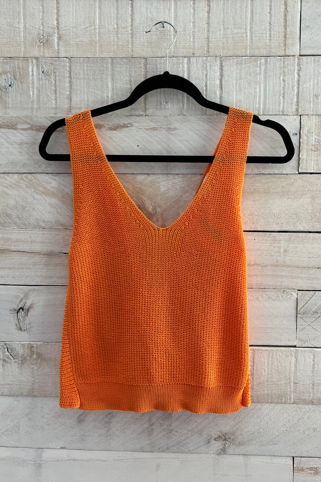 Twisted Knit Tank- Orange