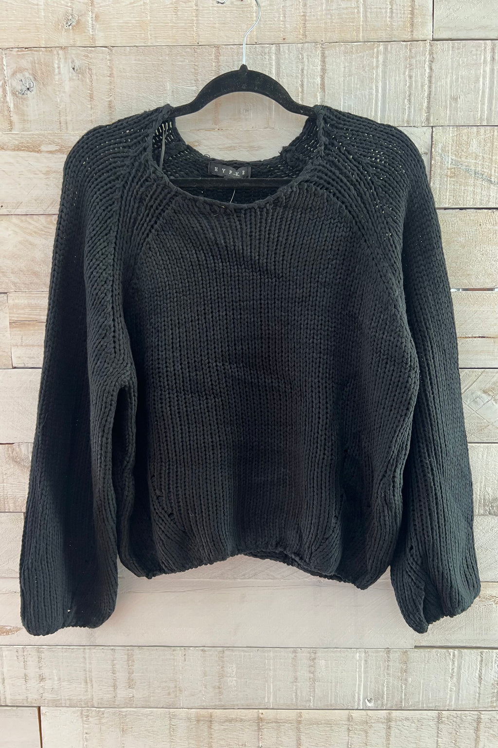 Ribbed Sweater Pullover- Black